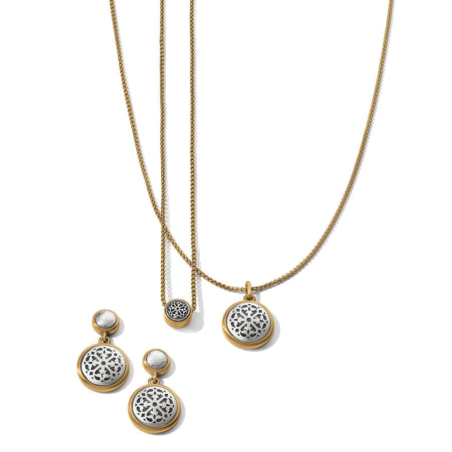 Ferrara Two Tone Luce Post Drop Earrings - Image 2