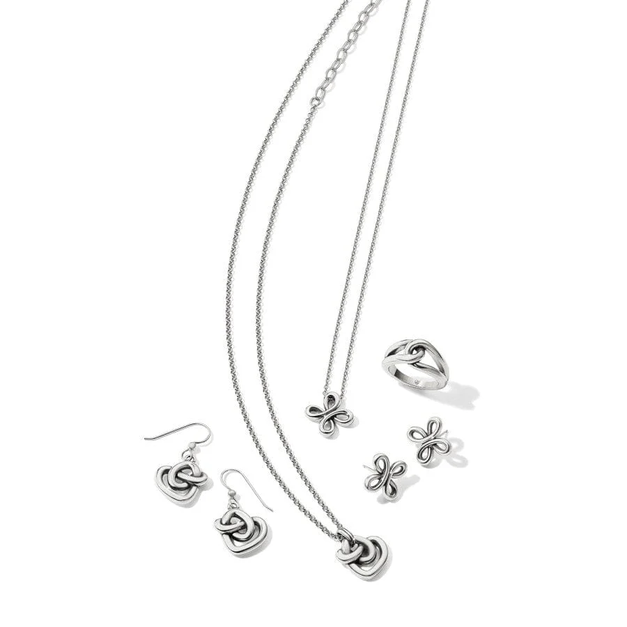 Interlok Curve Heart French Wire Earrings - Image 3