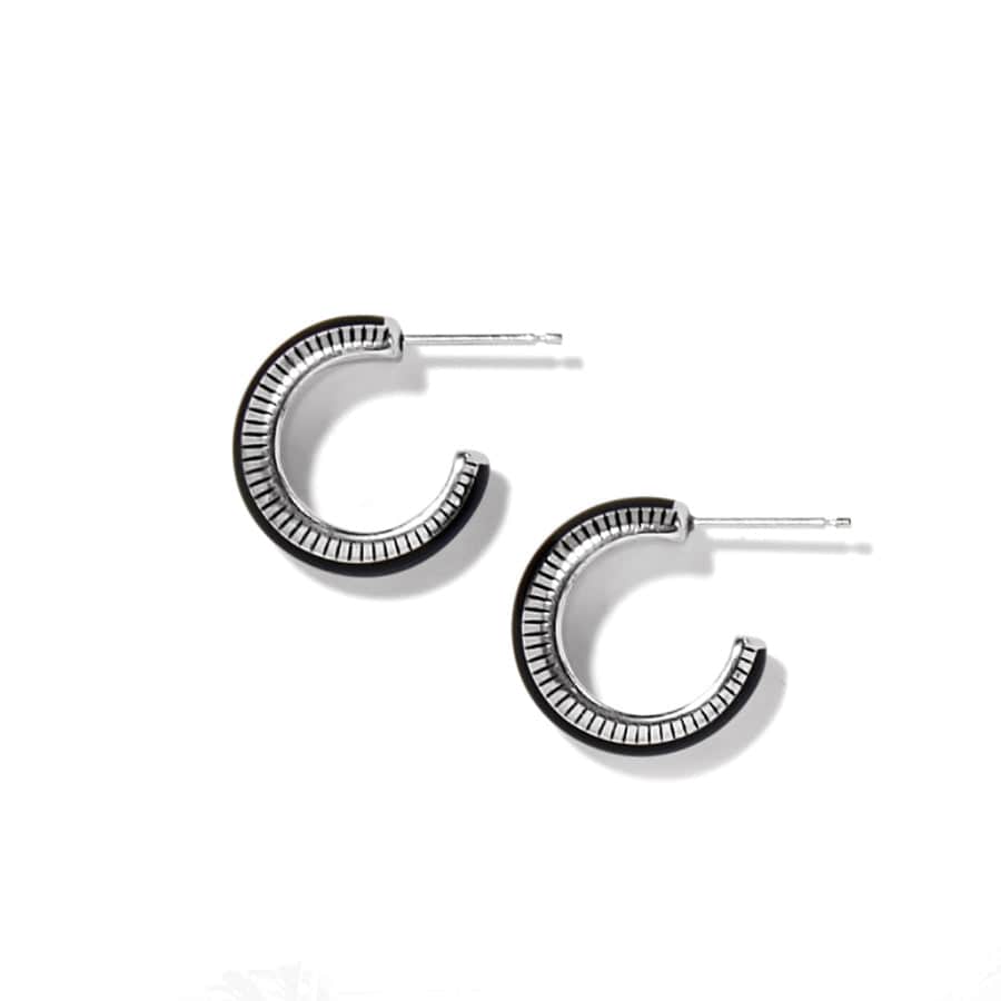 Interlok Noir Small Hoop Earrings - Image 2