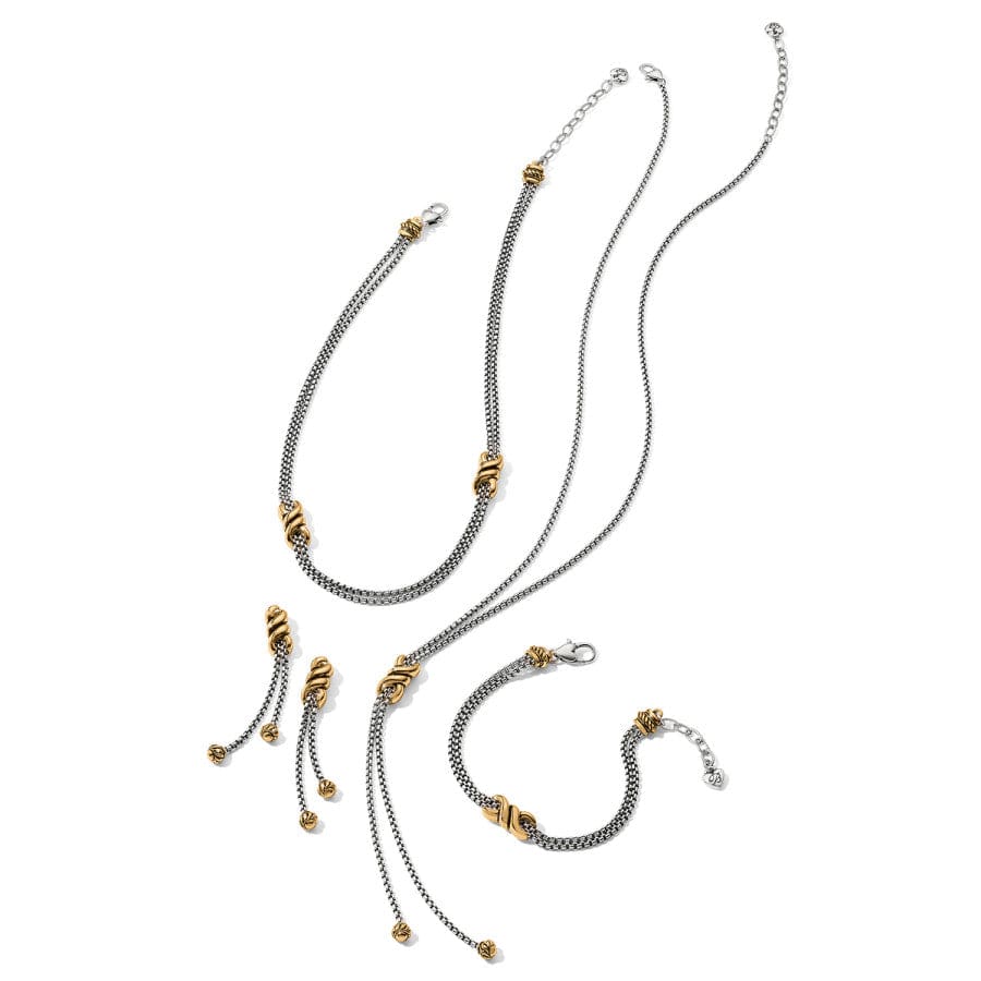 Interlok Twist Double Chain Post Drop Earrings - Image 3
