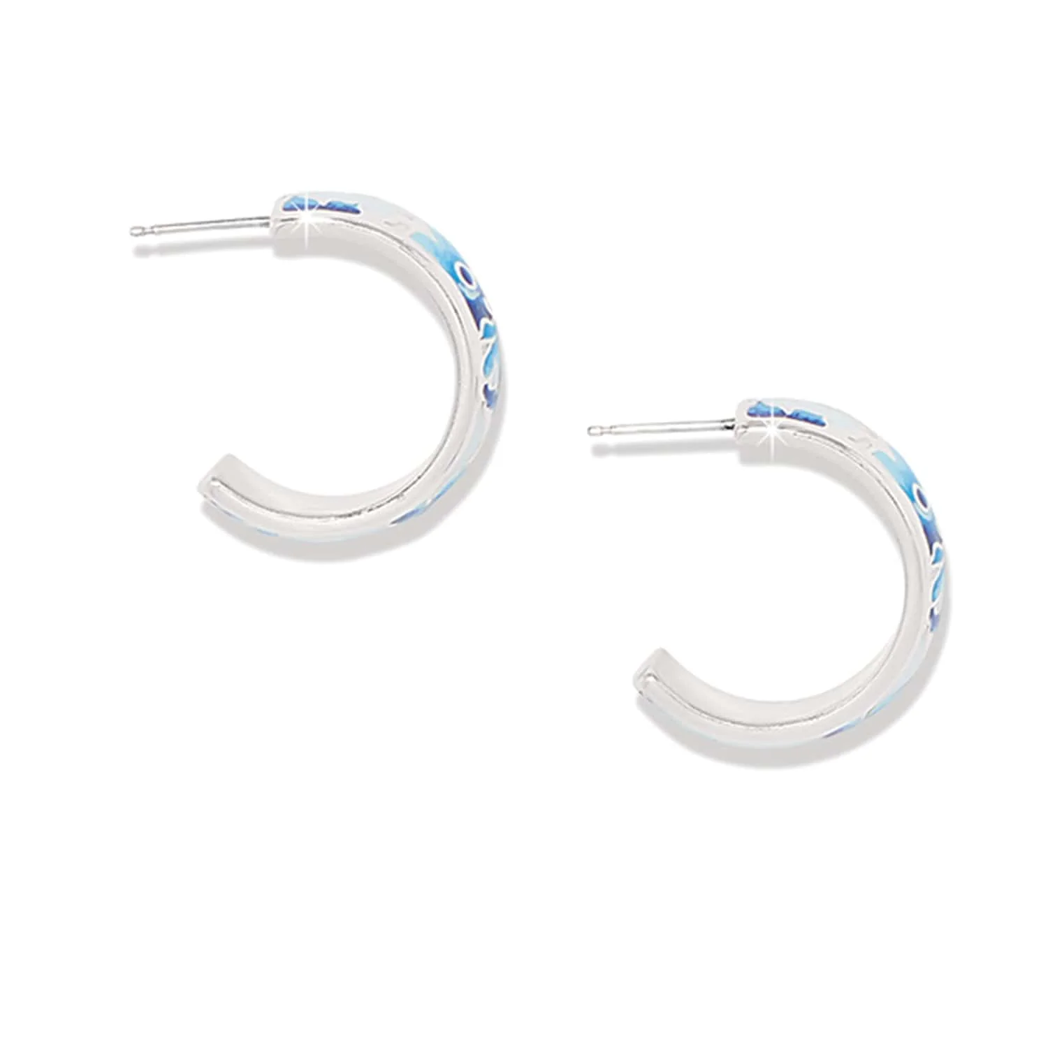 Kyoto In Bloom Indigo Hoop Earrings - Image 2