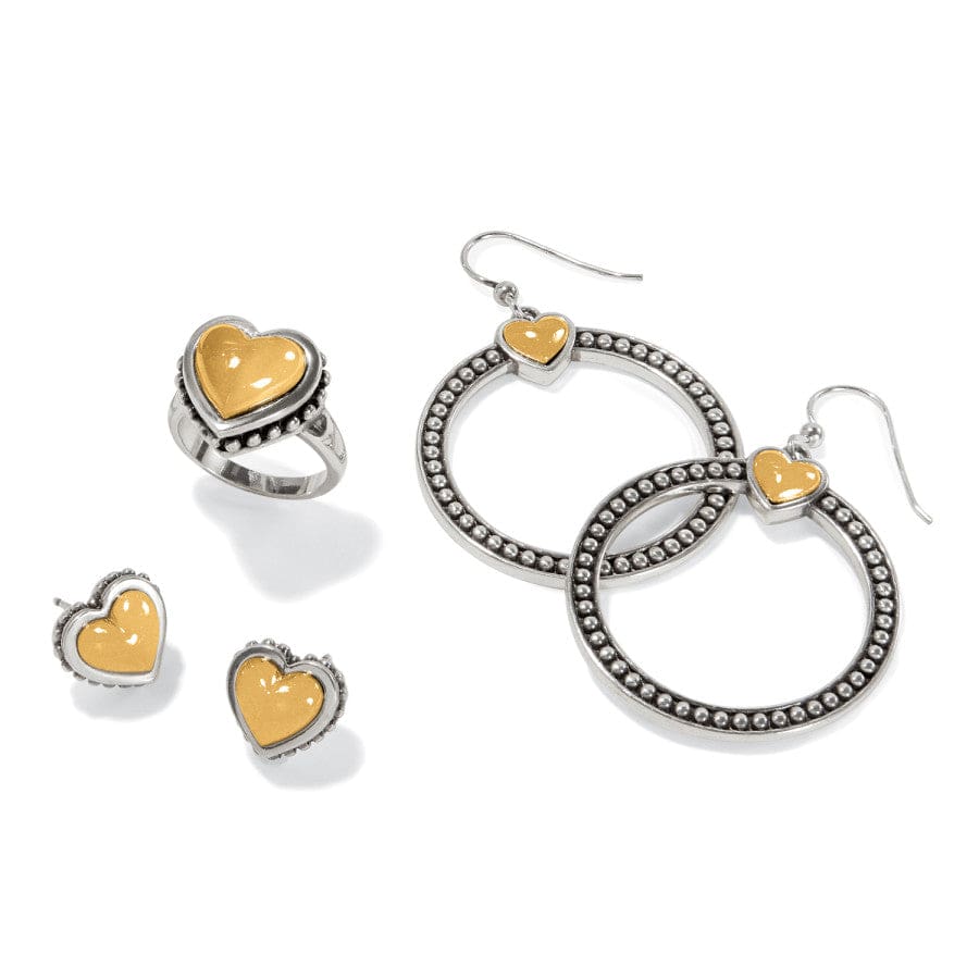 Pretty Tough Petite Two Tone Heart Post Earrings - Image 3