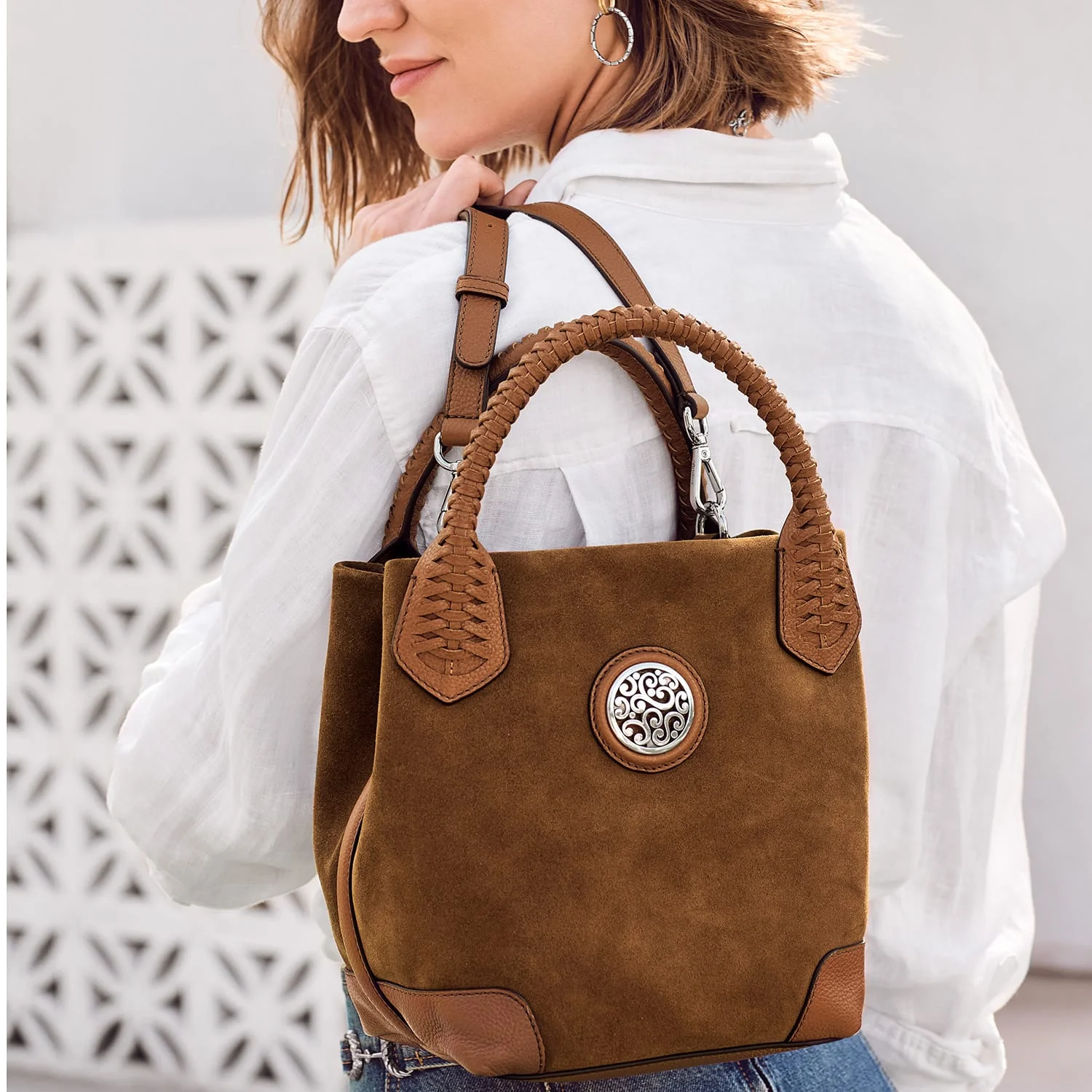 Reina Suede Medium Tote - Image 5